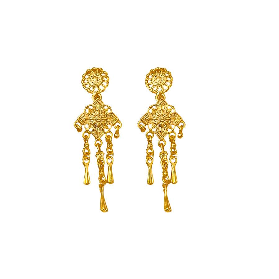 Luxurious Earrings Exquisite Earrings Bohemian Tassel Ethnic Earrings Fashion Party Jewelry Golden Earring Jewelry