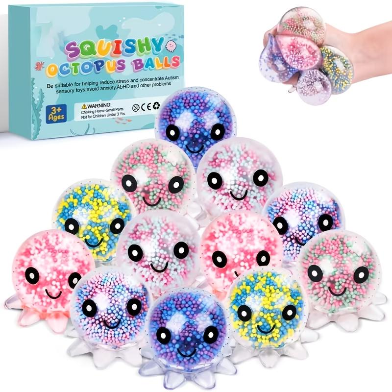 Cute Octopus Soft Stress Ball, Bead Filled Sensory Fidget Toy for Kids Adults, Christmas Halloween Gift Random Color