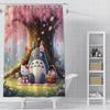 Jdj32Cute T-Totoros Shower Curtain Waterproof Polyester Fabric Paint Colorful Bath Curtains Home Bathroom Decor Curtain With3M