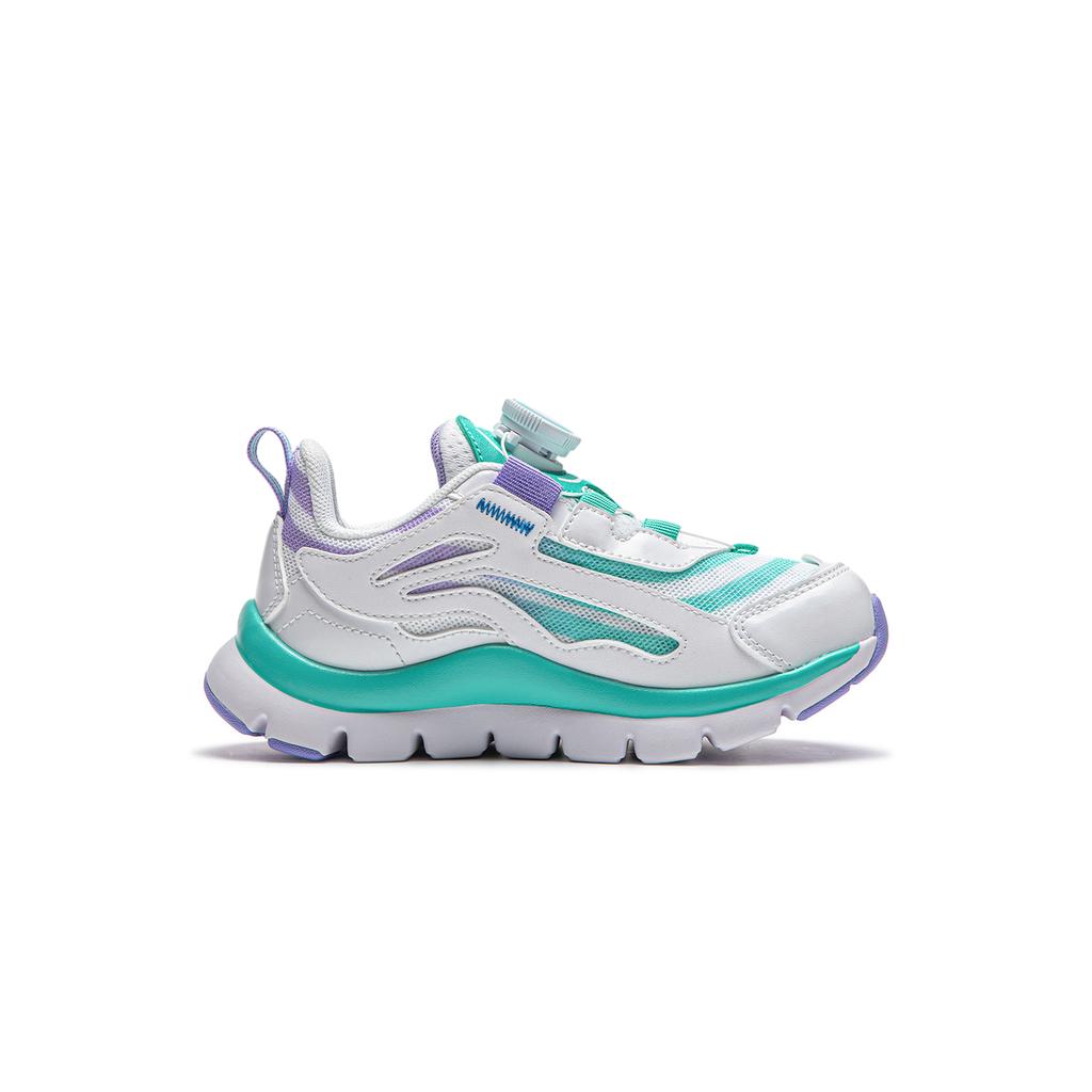Li Ning Kids Sports Lifestyle Soft Comfortable Casual Shoes Kids Casual Shoes Standard-White Fluorescent-Jade-Green Light-Purple YKNU090-18