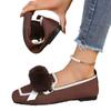 Large Size Fly-woven Breathable Flat-soled Single Shoes Women's Foot Glove Hairball Shallow Mouth Lazy Work Shoes