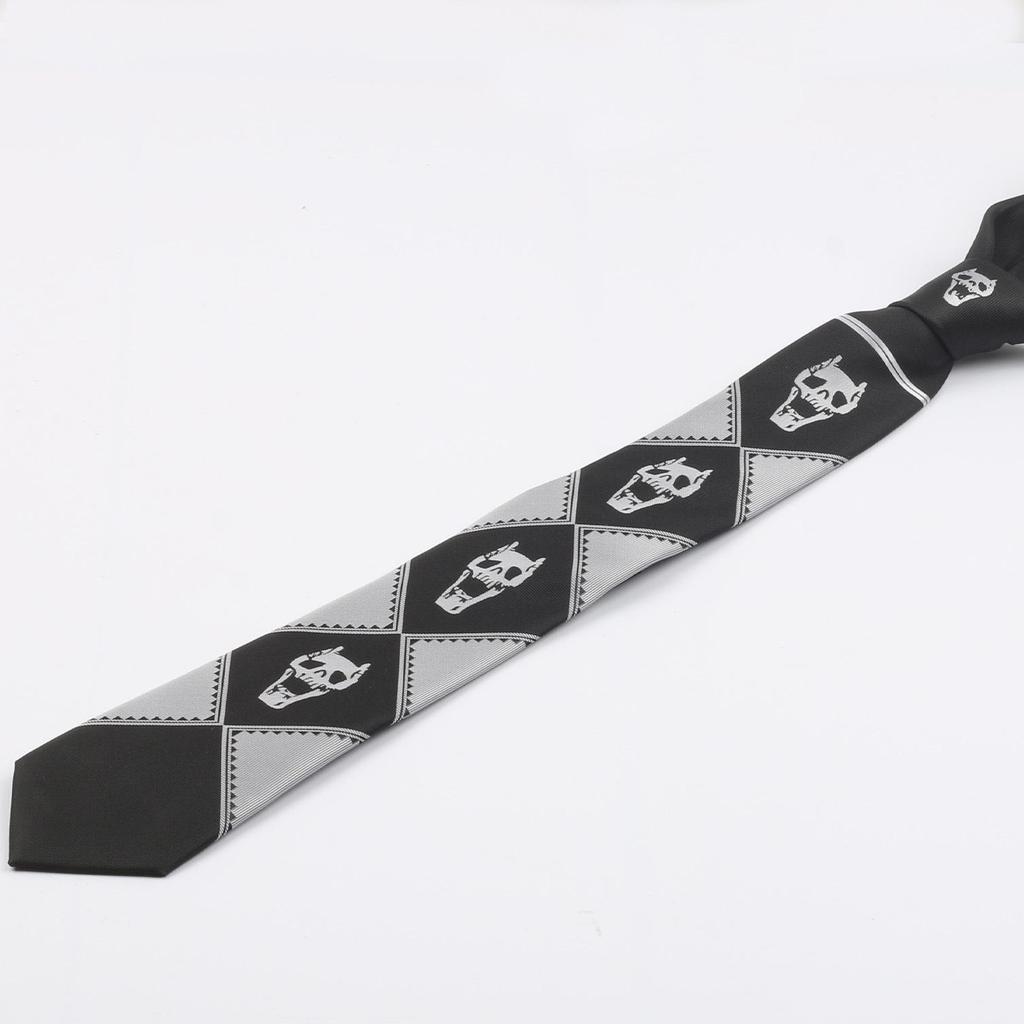 JoJo's Bizarre Adventure Black Skull Tie - Yoshikage Kira Edition