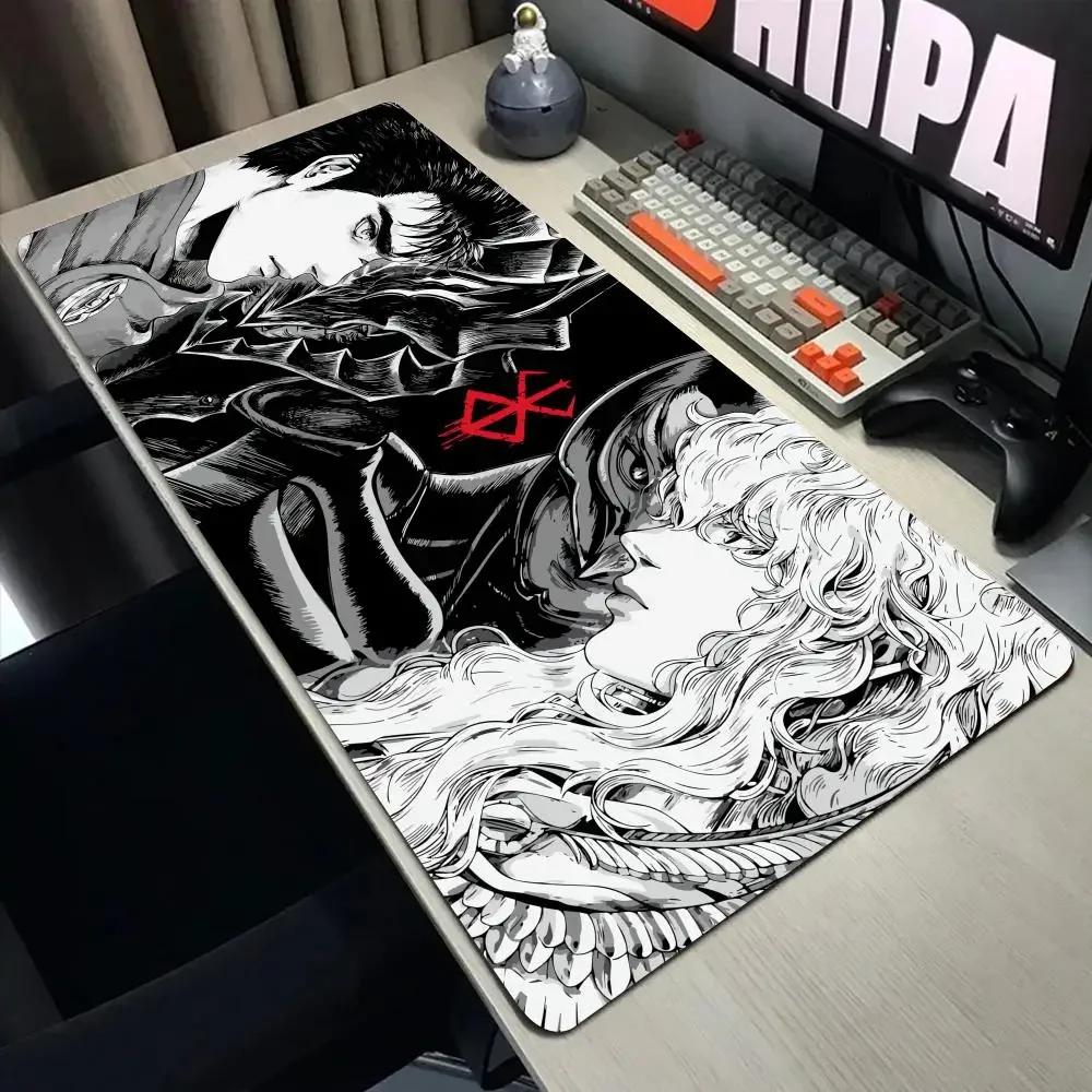 Tappetino Mouse Anime Bianco Nero Spada di Guts in Berserk Tappetino Mouse per Gamer Accessori per Gaming su Computer Tastiera Laptop mouse Tappetino per Scrivania