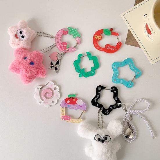 Carabiner Keychain Star Strawberry Cake Shape Key Chain Hook Everyday Carry Accessory