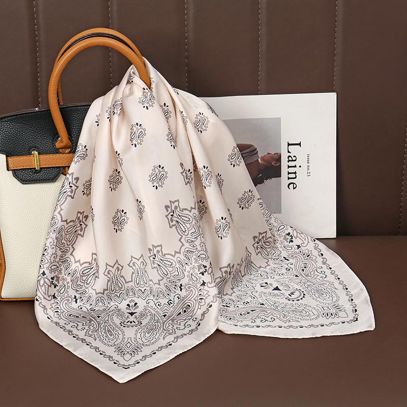 Fashion Print Silk Hairbands Scarf Women  Spring New Elagant Floral Bandana Neck Kerchief Head Bands Foulard Female Scarfs