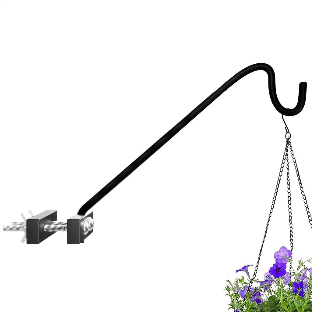Heavy Duty Bird Feeder Pole Rotatable Planter Hook for Railing Multifunctional Swivel Planter and Feeder Hanger for Patio Garden