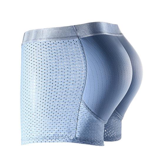 Men Butt Lift Boxer Briefs Solid Color Fake Butt Shorts Padded Hip