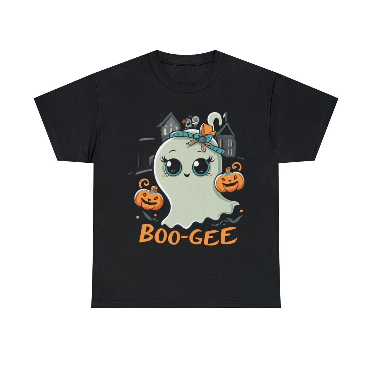 Boo Gee Cute Halloween Ghost Graphic Tee Shirt, S-5XL S