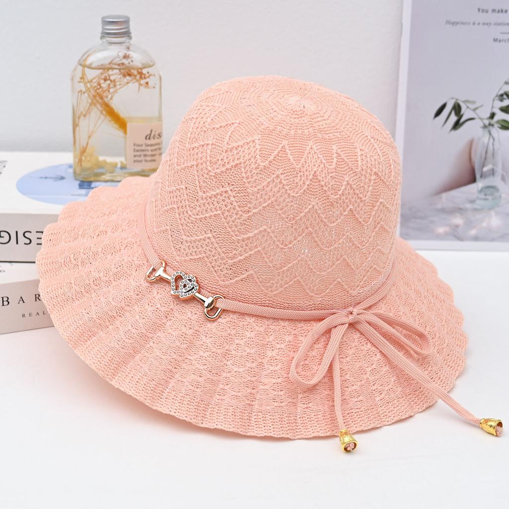 Summer new women's big edge straw hat bow breathable sunscreen sun hat outdoor UV protection sun hat