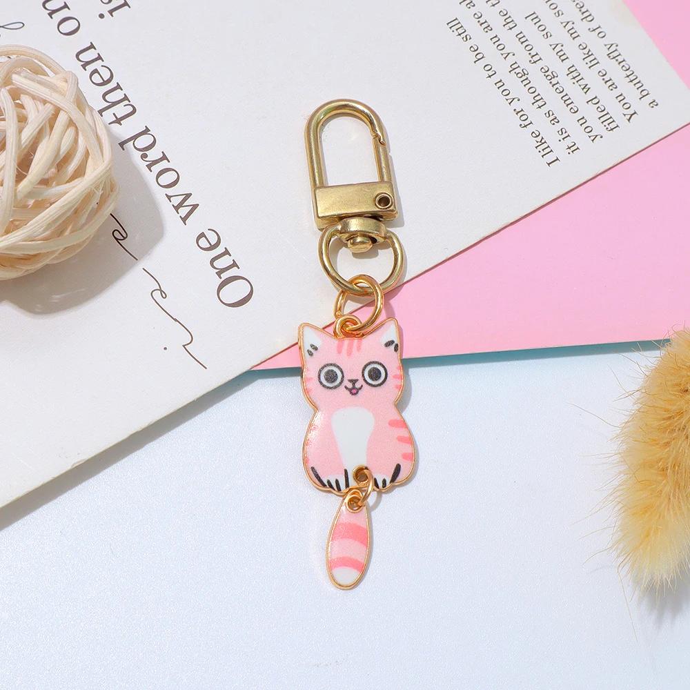 Mode Halloween Cat Nyckelring Kreativ Hantering Kniv Assassin Cat Nyckelring Ryggsäck Hänge DIY Bilnyckelhållare Smycken Present