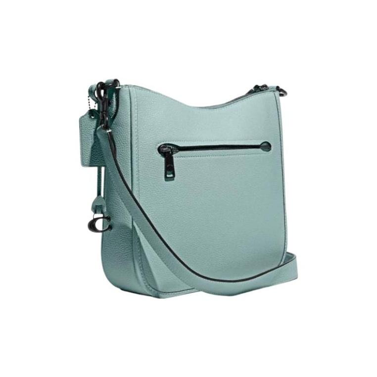 Coach Chaise 27 Pebble Grain Turnlock Zip Leather Crossbody Shoulder Bag Large Women Bags Mint-Green C8483-V5AQU