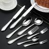 Heavy Hammer Pattern 304 Stainless Steel Cutlery Set Water Cube Buffet Knife Fork Spoon Hotel Tableware Beauty Table Accessories
