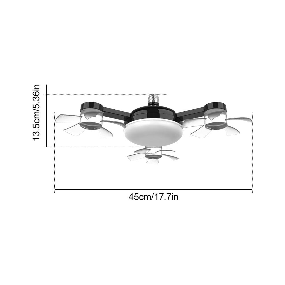 Electric Ceiling Fan Drone Fan E26/E27 Silent Wireless Electric Fan with Light Remote Control Universal Dimming for Home