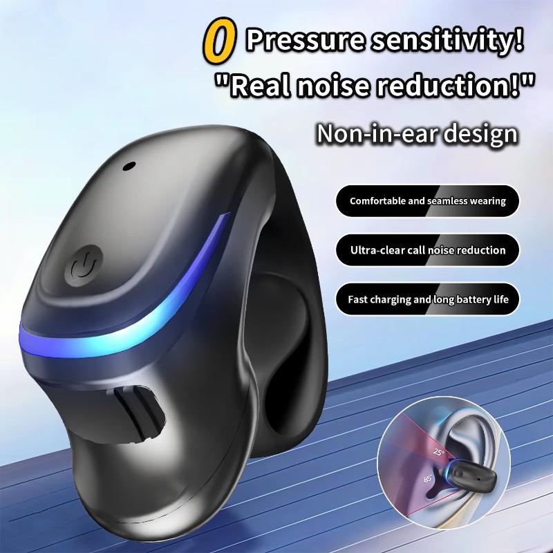 1 Set Bone Conduction 5.3 Wireless Bluetooth Headset Single Ear Clip-on Lightweight Headphone for Daily Use Gifts