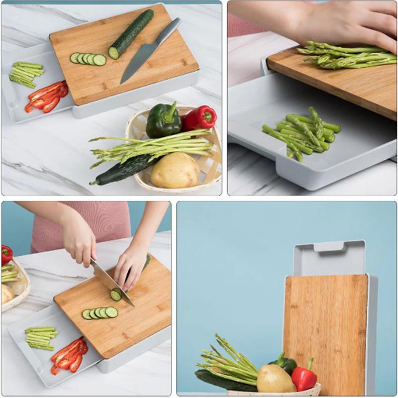 Drawer Cutting Board Bamboo Plastic Organizer Drawers Multifunction Wooden Kitchen Tool Chopping Boards