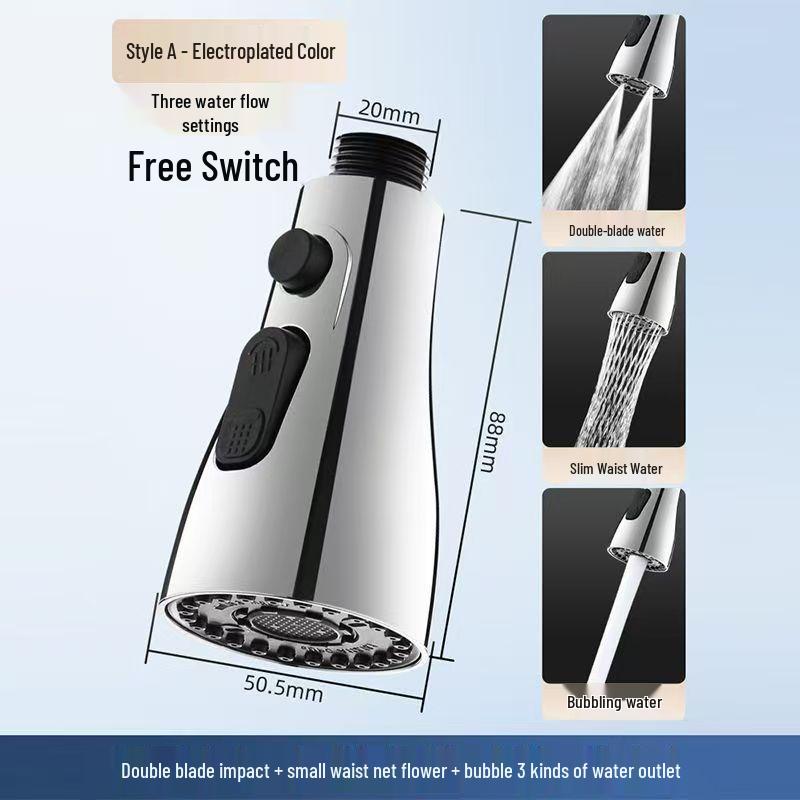 Precision Kitchen Sink Pull-Out Faucet Replacement: Anti-Splash Retractable Shower Nozzle