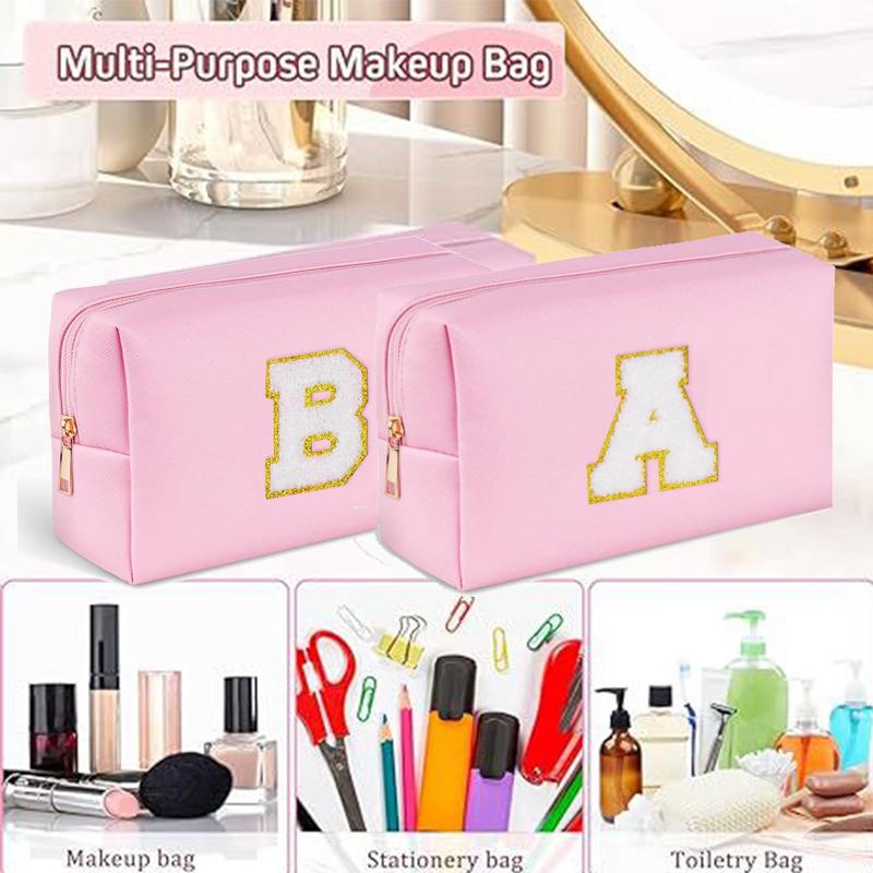 1/2PC Letter Embroidered Makeup Bags Octagonal Toiletry Bag Portable Zipper Travel Organizer Women's Handbag Birthday Gifts