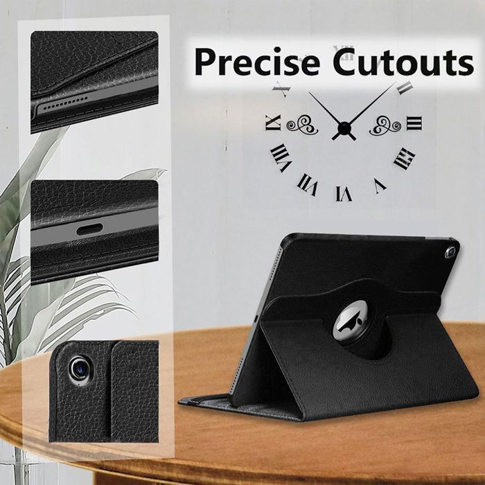 Coque de Protection - BOOLING - pour iPad 10,2 Pouces - Rotation 360° - Noir - Cuir Synthétique