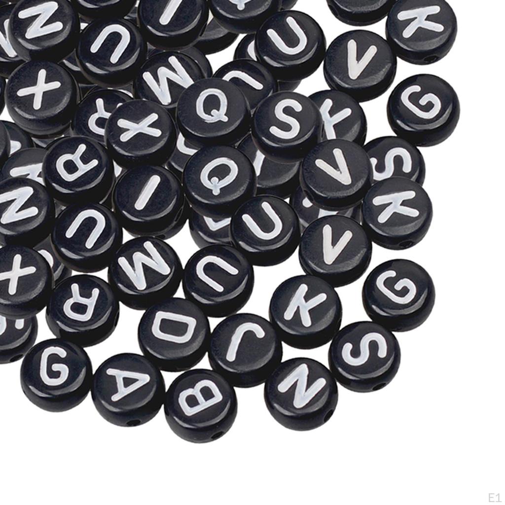 200 Pieces Acrylic Jewelry Beads 1.5 Mm Hole Loose Beads, Alphabetic Number Bead, for Key Chains