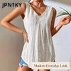JPNTKY Women's Fashion Casual V-Neck Sleeveless Blouses & Shirts