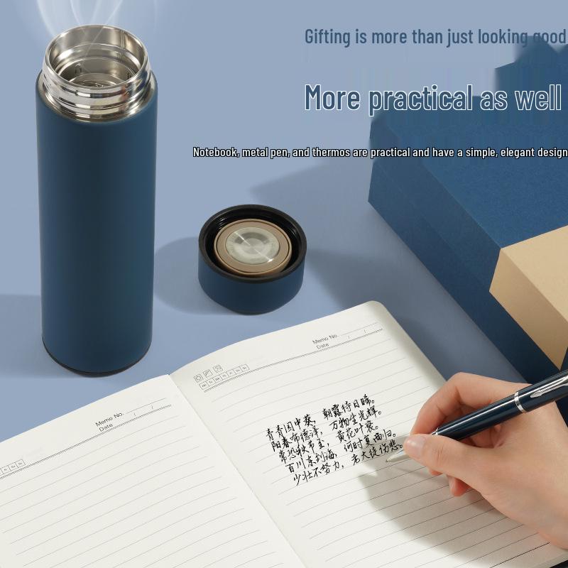 Custom Business Gift Set: Notebook & Thermos Cup for Office Use