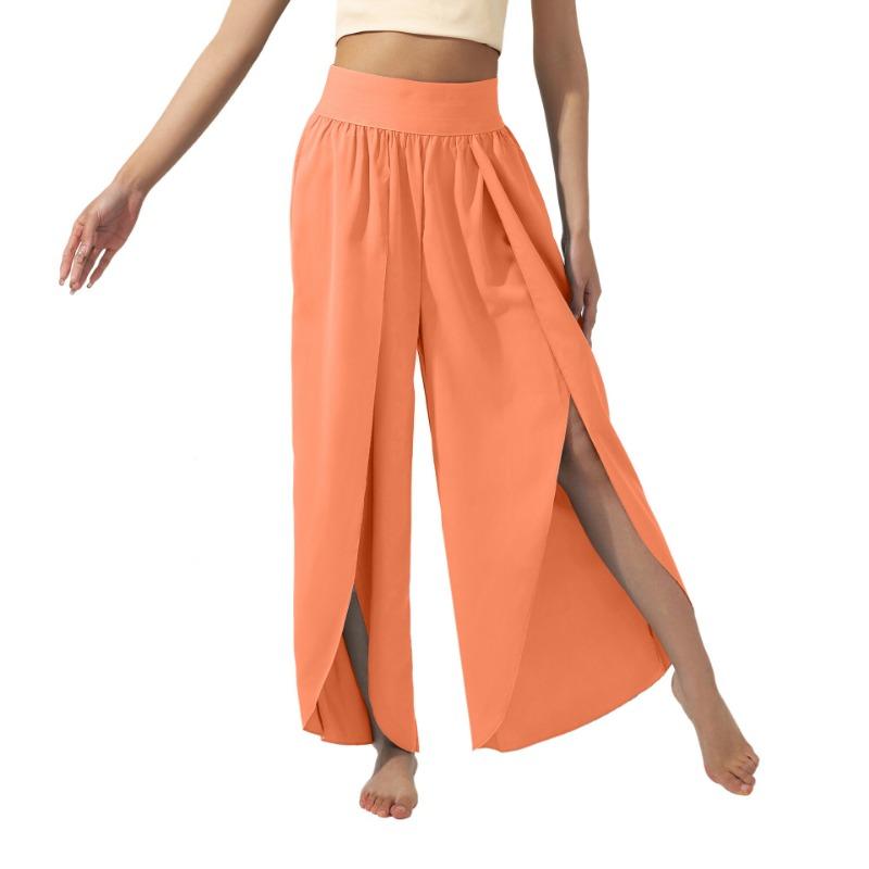 Damen Sommer Neue Mode Alles in Einem Schlank Hohe Taille Schlitz Locker Lässige Yogahose M orange