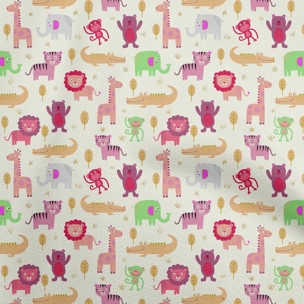 oneOone Cotton Flex Brown2 Fabric Animals Diy Clothing Quilting Fabric Print Fabric By Yard 40 Inch