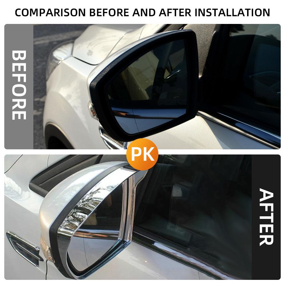 2Pcs Car Rearview Side Mirror Rain Shield Cover for Ford Ecosport 2013 - 2021 Eyebrow Shelter Sticker Trim Styling Accessories