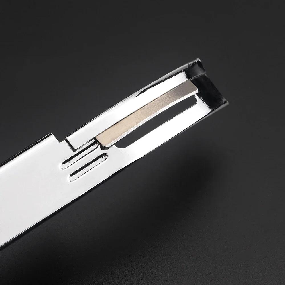 Metal Leather Thinning Knife Home Safety Beveler DIY Cutting Tool with Replacement Stainless Steel Blade Thinning Leather Crafts
