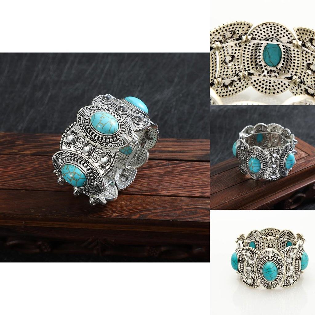 Bohemian Turquoise Bracelets Jewelry With Geometric Pattern For Women