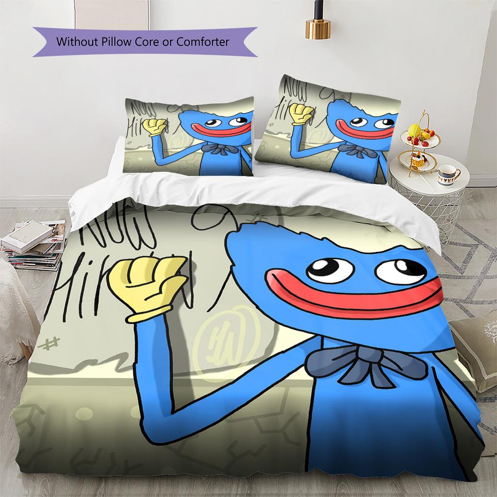 Wogi Pattern Bedding Quilt Set Home Decoration Gift (1 * duvet cover + 2 * pillowcase without core)
