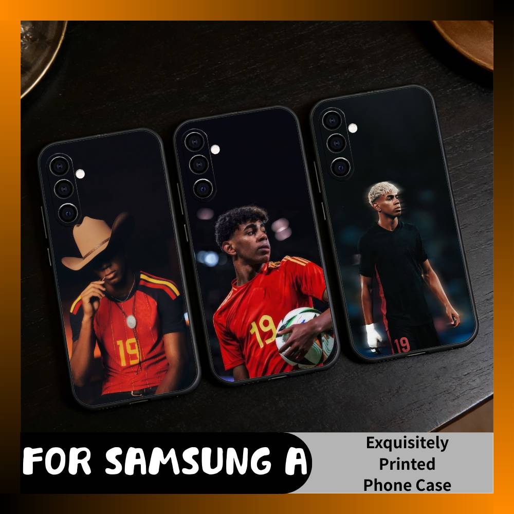 Custodia per Telefono LY19 L-Lamine Football Giocatore Yamal Per Samsung Galaxy A73,A72,A71,A70,A52,A51 Altri Copertura Morbida Nera