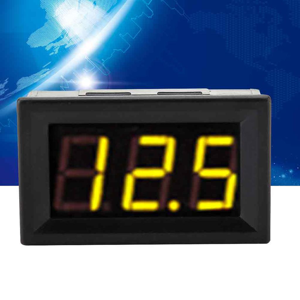 0.56" 3 Wire Digital LED Voltmeter Voltage Meter Panel with Reverse Protection DC0100V (Yellow