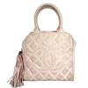 Matelasse Quilted CC Mark Logo Fringe Tassel Hand Bag Nubuck Light Pink