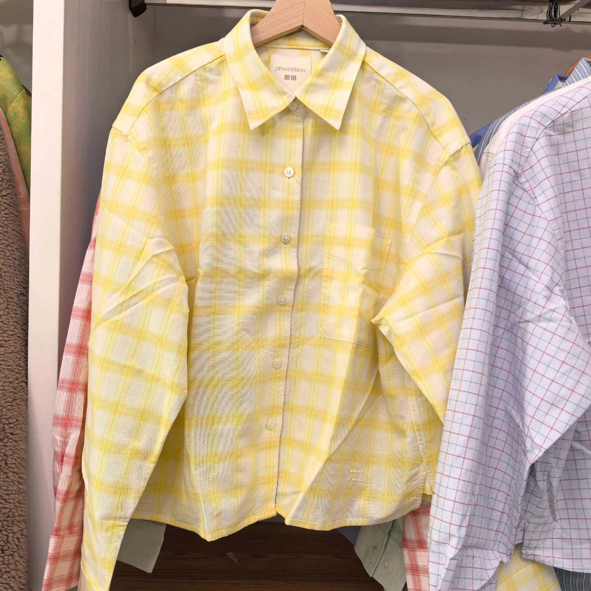 2026 Spring Women s Plaid Oxford Long-Sleeve Shirt Top Extra Large