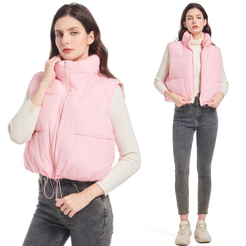 Vest women's slim short new fashion trend stand-up collar vest versatile vest jacket