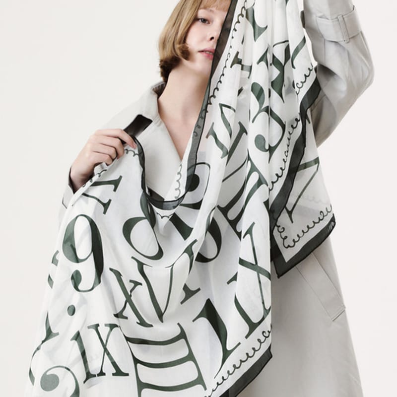 ONSZ Number Print Long Scarf