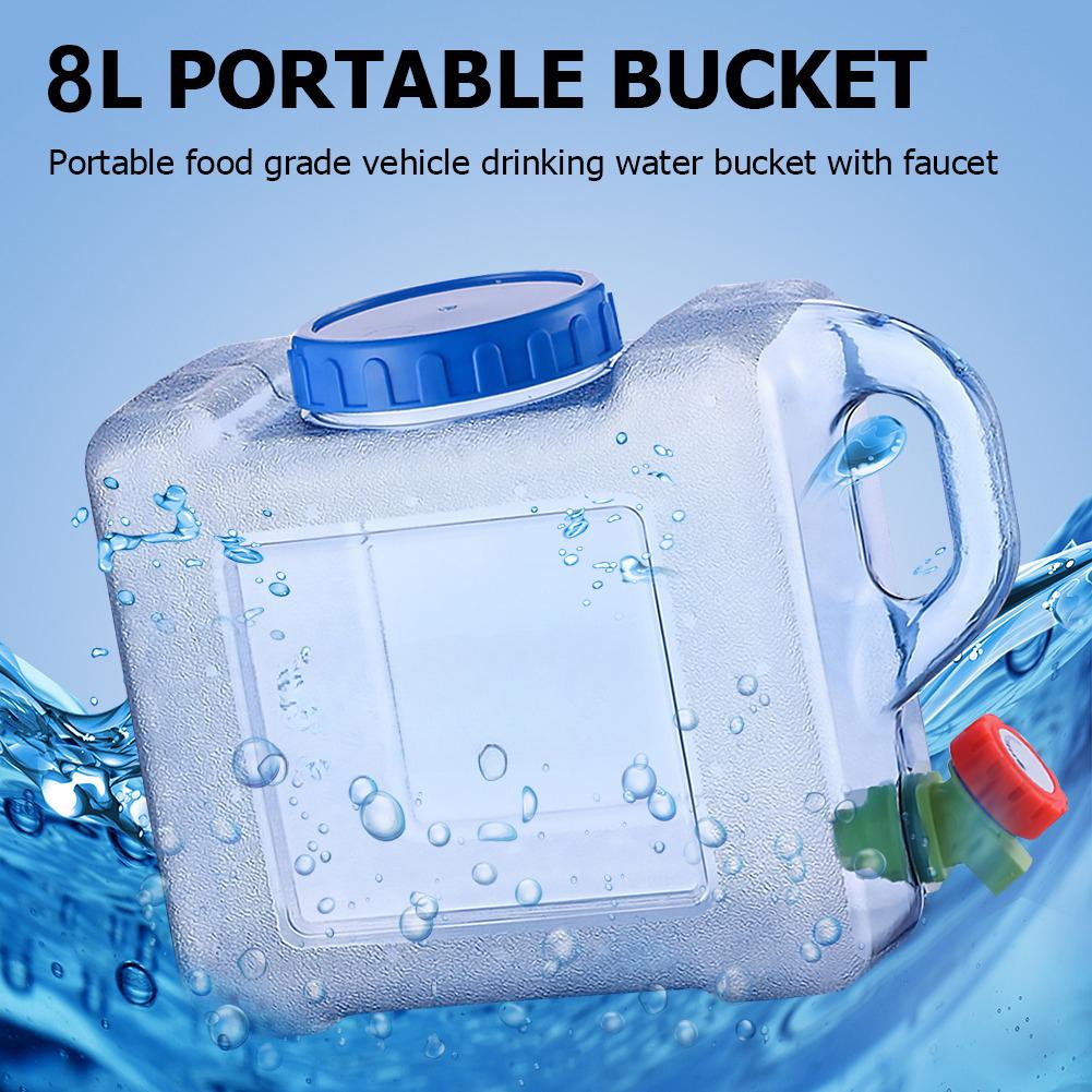 8L Water Container with Faucet Water Can Bucket Portable Water Container Food Grade Water Container For Outdoor Camping Travel China Mainland