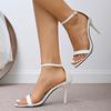 Sexy Ankle Strap High Heels Sandals Women 2025 Summer Open Toe Stiletto Heeled  Shoes Woman Elegant Gold Silver Sandalias