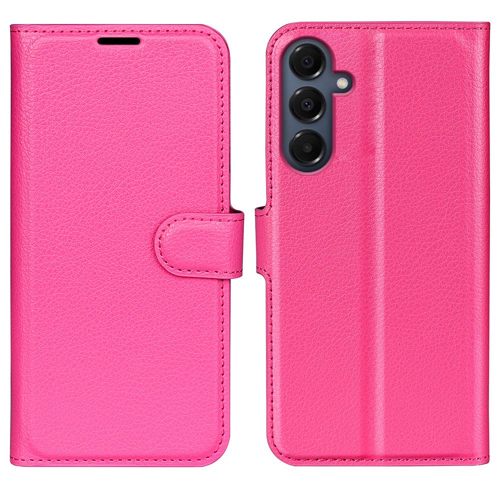 

For Samsung Galaxy A17 Case Litchi Texture Shockproof Leather Wallet Phone Cover Rose Red
