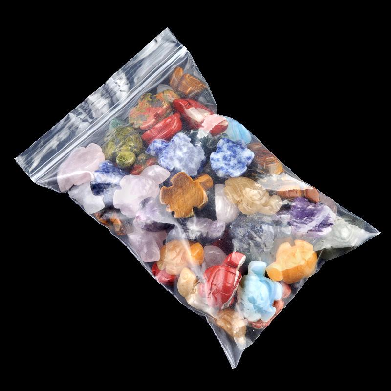 Mini Sea Turtle Ornament: Amethyst, Agate & Jade Carved Marine Landscape (1985-1in)