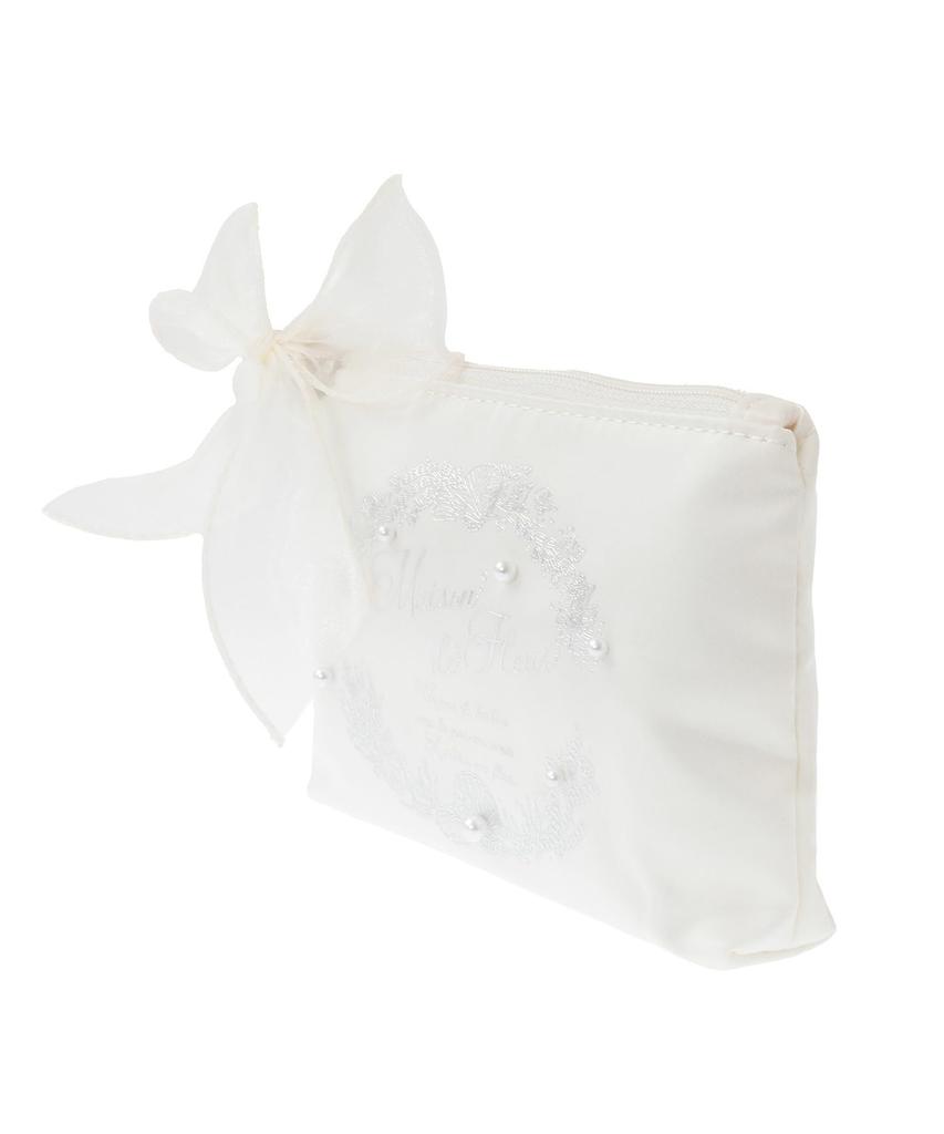 Maison de FLEUR Seashell Print Pouch, Light Blue, Size F, PouchDrawstring Bag, 08000644400