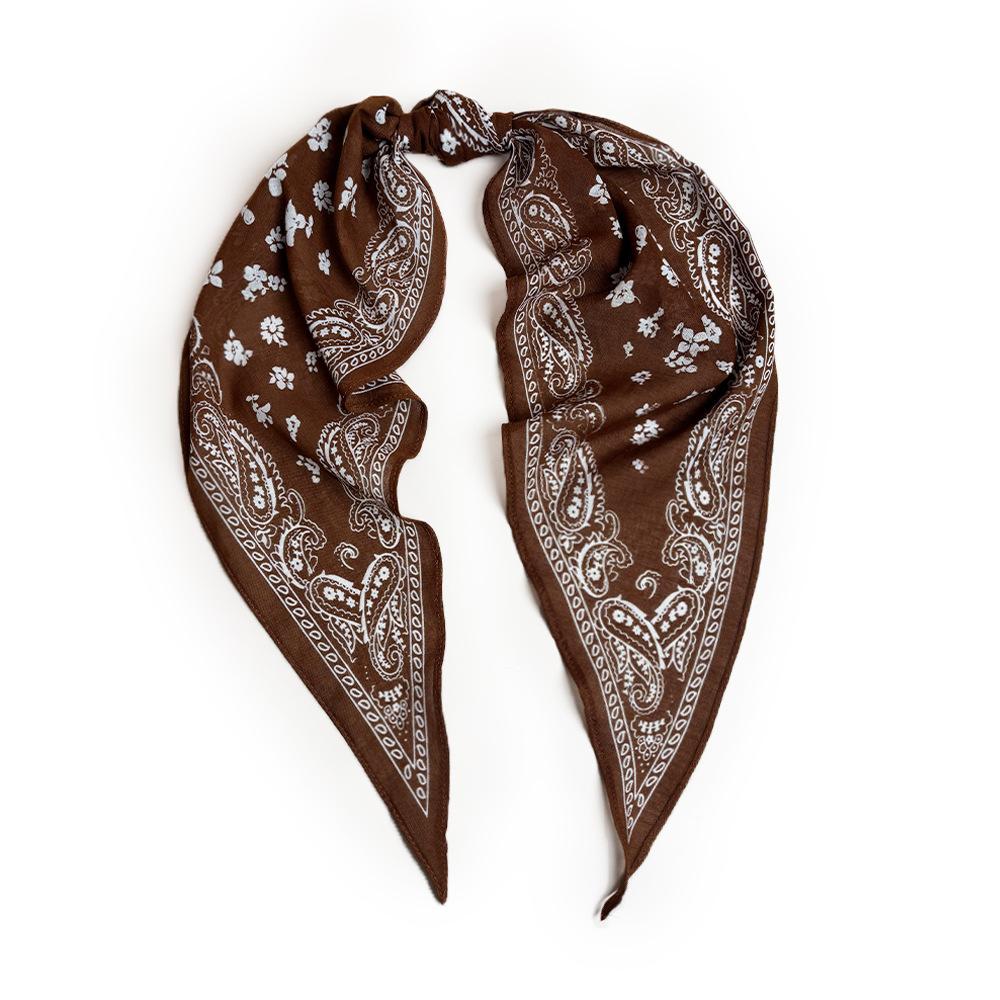 

Классический длинный шарф из длинноволокнистого хлопка, повязка на голову из кешью, шелковый шарф, квадратный шарф высшего качества, легкий, роскошный, минималистичный 118cm темно-коричневого