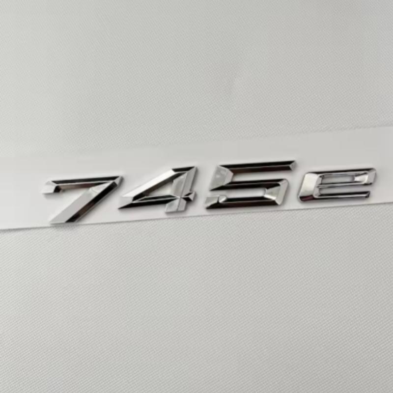 3D ABS Auto Kofferraum Wörter Buchstaben Logo Abzeichen Emblem Aufkleber für BMW 7er Serie 730e 740e 745e 750e 760e F01 F02 G11 G12 uw2