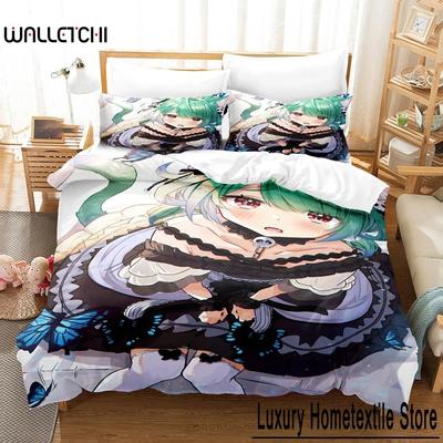 3D Printed Uruha Rushia Hololive Butterfly Girl Bedding Set Boys Girls Twin Queen Size Duvet Cover Pillowcase Bed Kids Adult