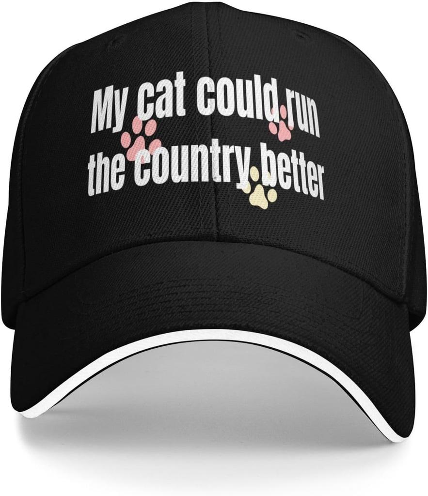 My Cat Could Run The Country Better Baseball Cap Unisex Adult Polyester Adjustable Outdoor Hats