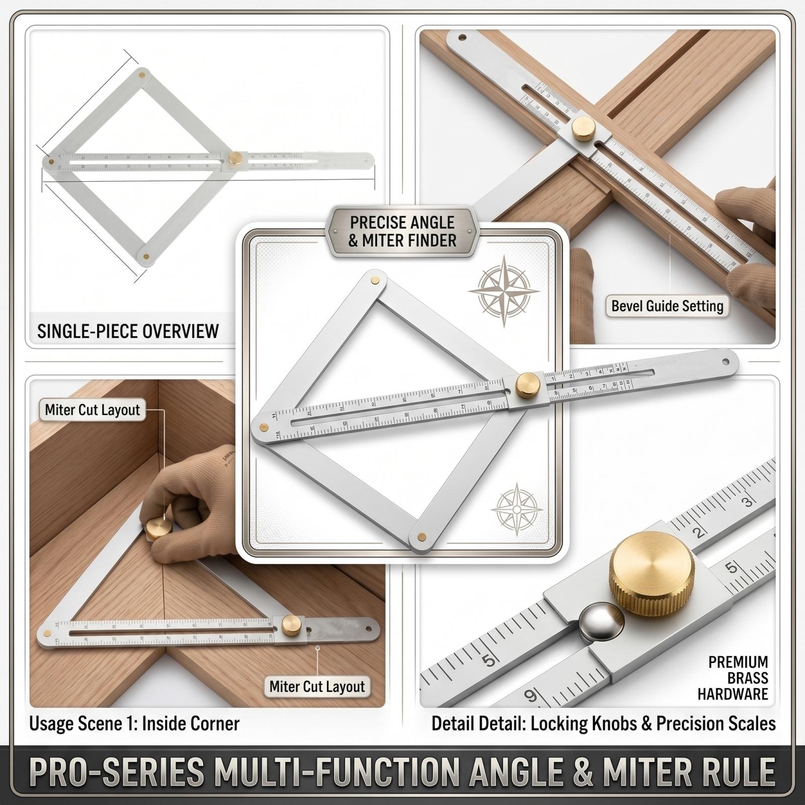

Angle Ruler, Cutting Edge, Tool, Woodworking, Yin-Yang Angle Ruler, Decoration Measuring Angle Ruler One Size серебряный