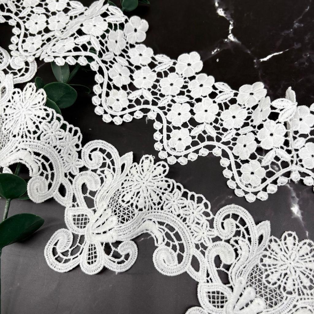 Water-Soluble Lace Milk Silk Embroidery Lace, Wavy Big Flower Barcode, Dress Women'S Accessories