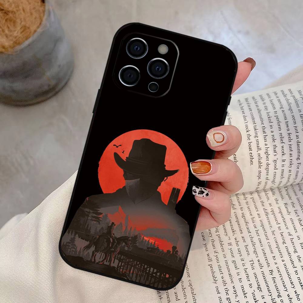 

R-Red D-Dead R-Redemption 2 Phone Case For iPhone 17,16,15,14,13,12,11 Plus,Pro Max,XS,Soft Silicone Black Cover iPhone15