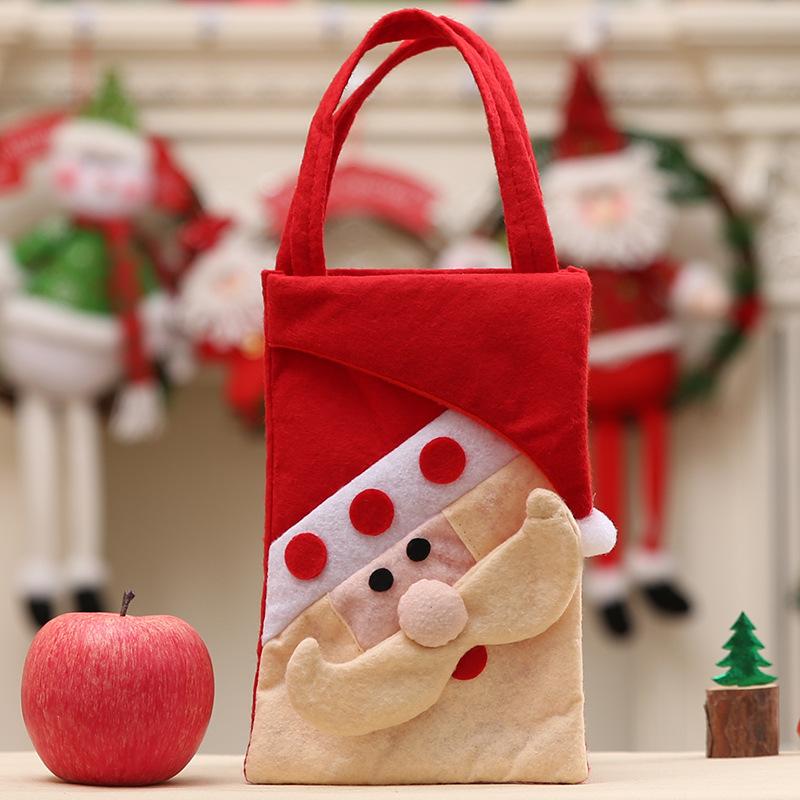 1 Pack Korb Weihnachts-Süßigkeitentüten Taschen Tragbare Weihnachtsmann Apfel Geschenktüte Hochzeits-Süßigkeitentragetasche für Party Heimdeko